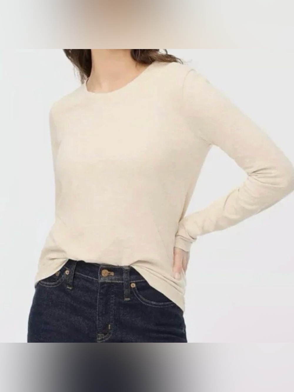 J.CREW Artist Tee Beige Long Sleeve Women’s Size 2X